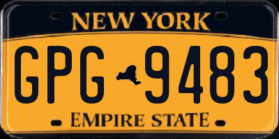 NY license plate GPG9483
