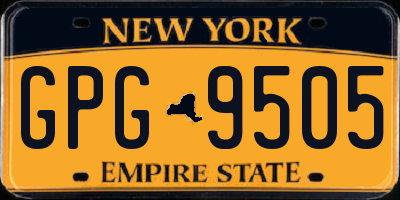 NY license plate GPG9505