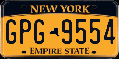 NY license plate GPG9554