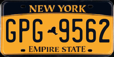 NY license plate GPG9562