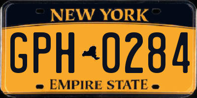 NY license plate GPH0284