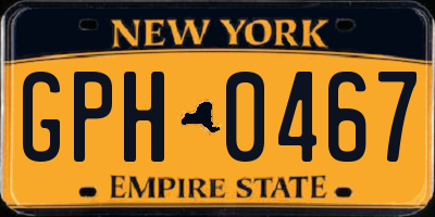NY license plate GPH0467