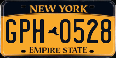 NY license plate GPH0528