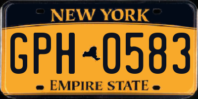 NY license plate GPH0583