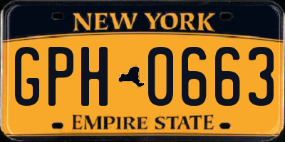 NY license plate GPH0663