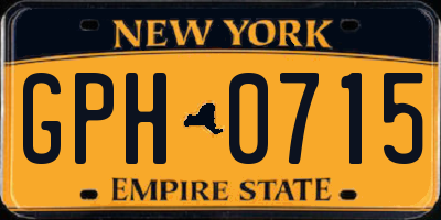 NY license plate GPH0715
