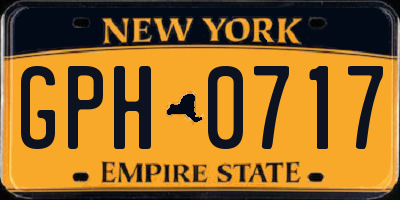 NY license plate GPH0717