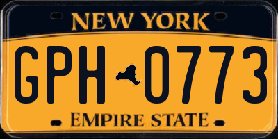 NY license plate GPH0773