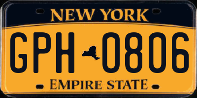 NY license plate GPH0806