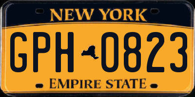 NY license plate GPH0823