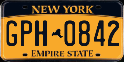 NY license plate GPH0842