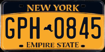 NY license plate GPH0845