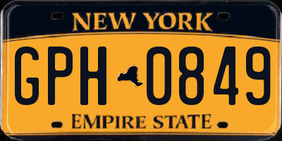 NY license plate GPH0849