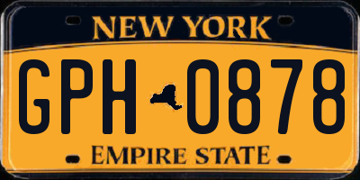 NY license plate GPH0878