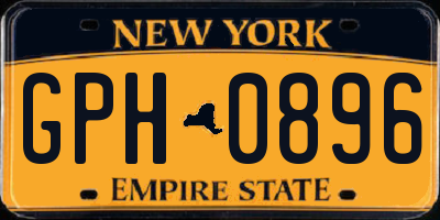 NY license plate GPH0896