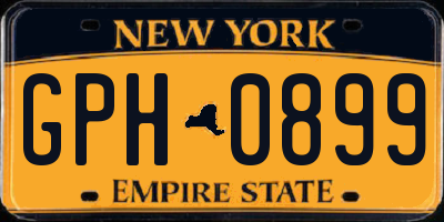 NY license plate GPH0899
