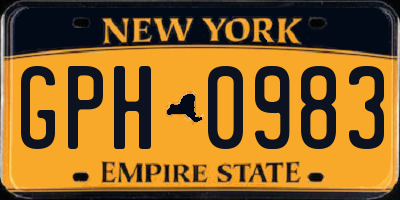 NY license plate GPH0983