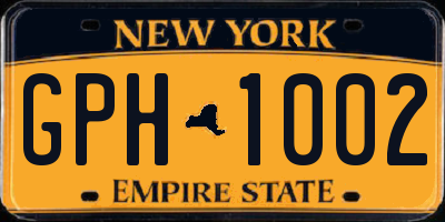 NY license plate GPH1002
