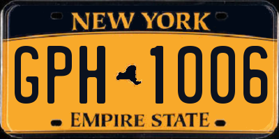 NY license plate GPH1006