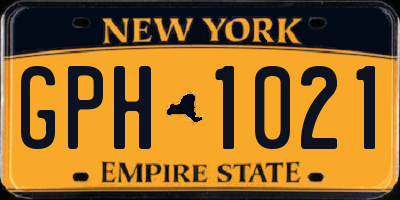 NY license plate GPH1021