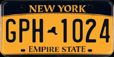 NY license plate GPH1024