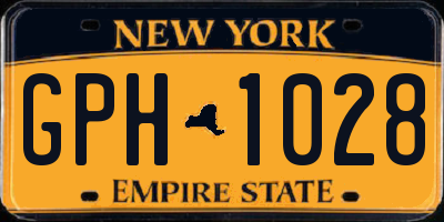 NY license plate GPH1028