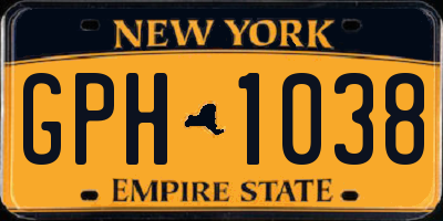 NY license plate GPH1038
