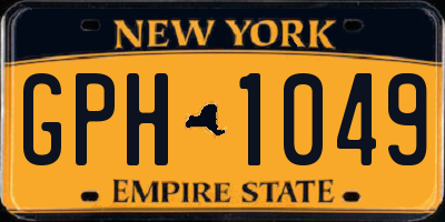 NY license plate GPH1049