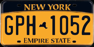 NY license plate GPH1052