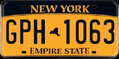 NY license plate GPH1063