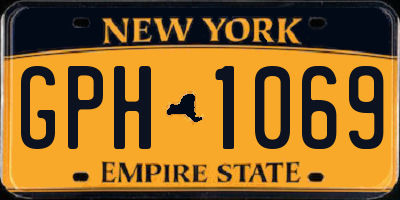 NY license plate GPH1069