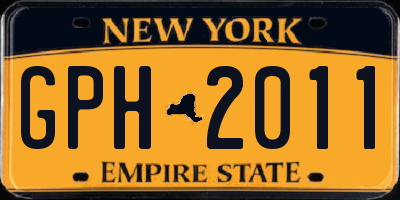 NY license plate GPH2011
