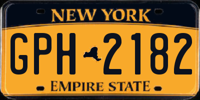 NY license plate GPH2182