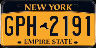 NY license plate GPH2191