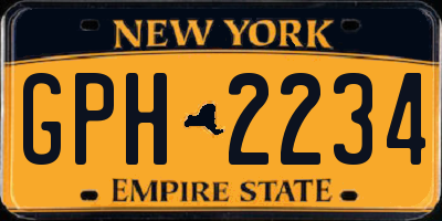 NY license plate GPH2234
