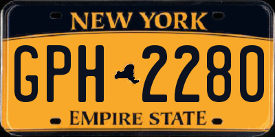 NY license plate GPH2280