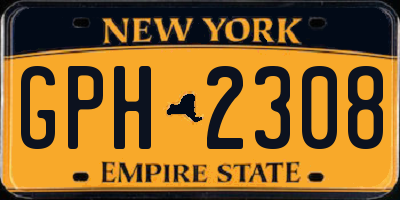 NY license plate GPH2308
