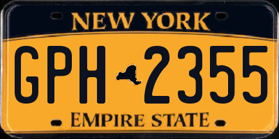NY license plate GPH2355