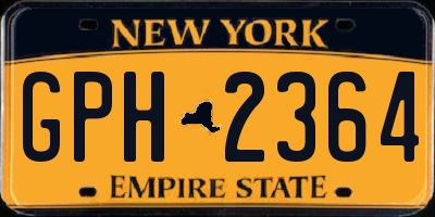NY license plate GPH2364