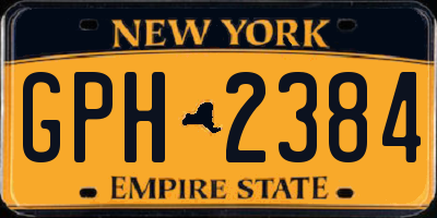 NY license plate GPH2384