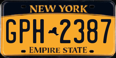 NY license plate GPH2387