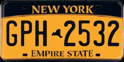 NY license plate GPH2532