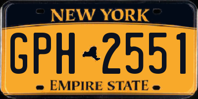 NY license plate GPH2551