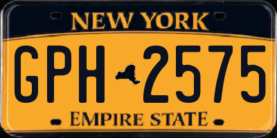 NY license plate GPH2575