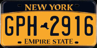 NY license plate GPH2916