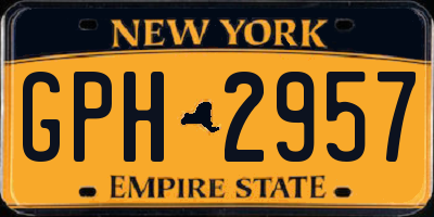 NY license plate GPH2957