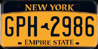 NY license plate GPH2986
