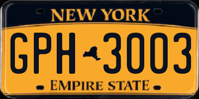 NY license plate GPH3003