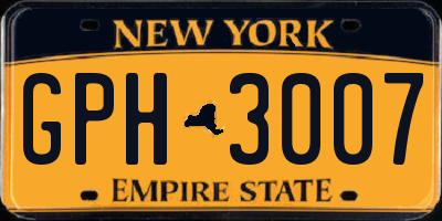 NY license plate GPH3007