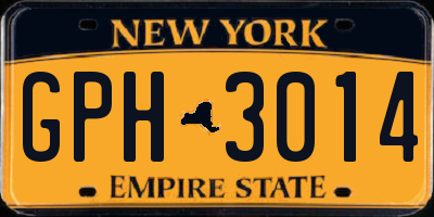 NY license plate GPH3014